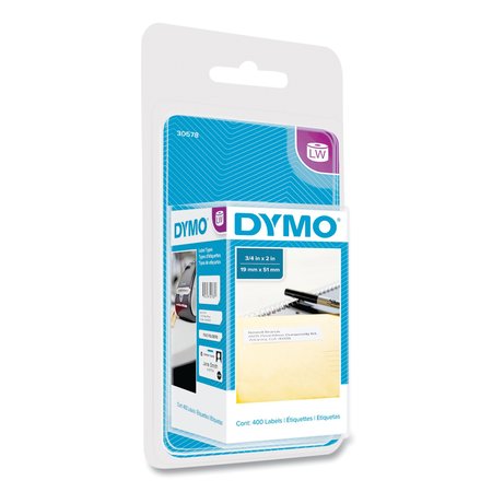 DYMO LabelWriter Return Address Labels, 0.75" x 2", White, 400 Labels/Roll 30578